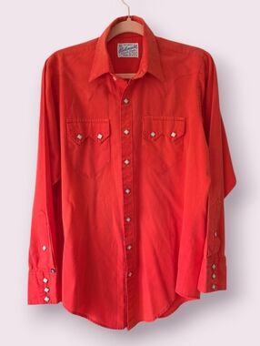 Vintage Rockmount Ranch Wear Western Pearl Snap Cowboy Shirt Red